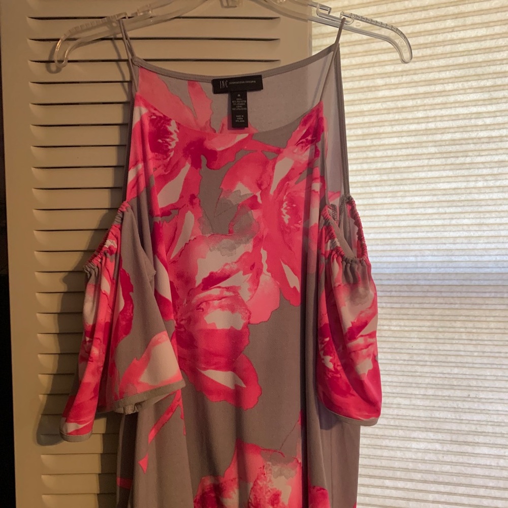 INC spaghetti strap cold shoulder blouse